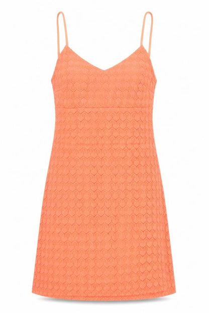 Miss Selfridge Womens Orange Geometric Polyester Tank Dress Size 8 V-Neck Pullover