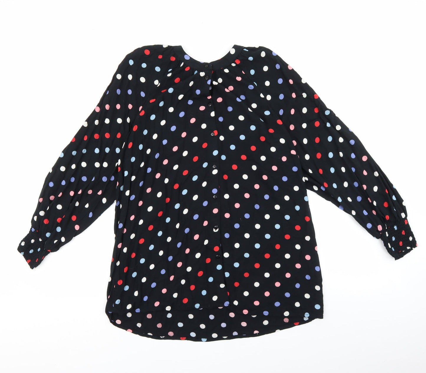 CAPSULE Womens Multicoloured Polka Dot Viscose Basic Button-Up Size 12 Crew Neck