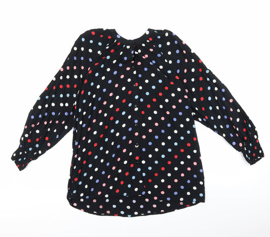 CAPSULE Womens Multicoloured Polka Dot Viscose Basic Button-Up Size 12 Crew Neck