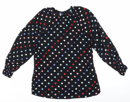 CAPSULE Womens Multicoloured Polka Dot Viscose Basic Button-Up Size 12 Crew Neck