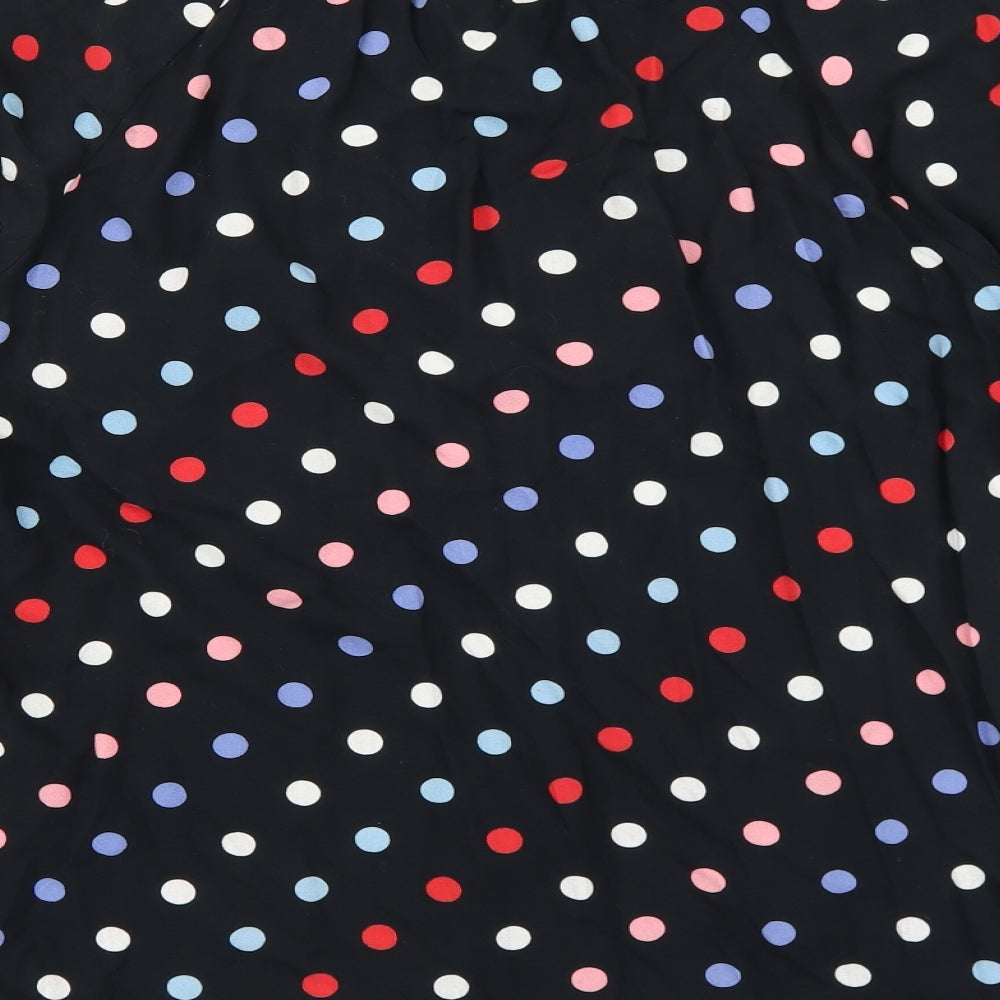 CAPSULE Womens Multicoloured Polka Dot Viscose Basic Button-Up Size 12 Crew Neck