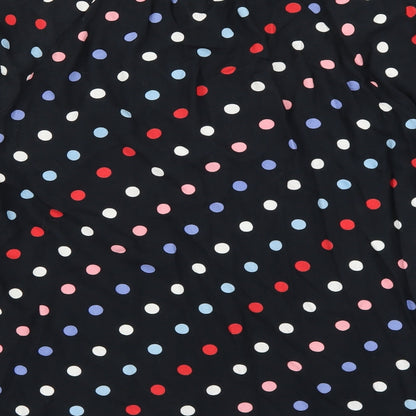 CAPSULE Womens Multicoloured Polka Dot Viscose Basic Button-Up Size 12 Crew Neck