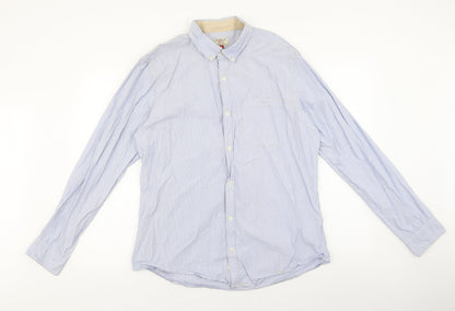 NEXT Mens Multicoloured Striped Cotton Button-Up Size L Collared Button