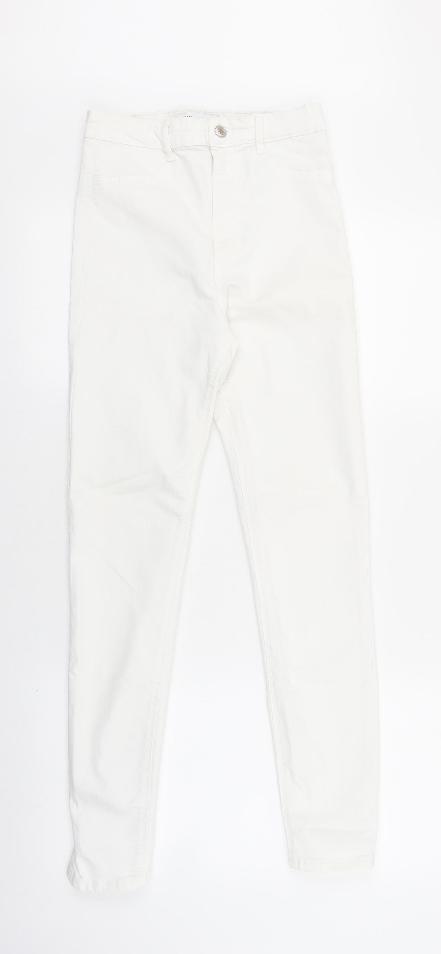 Zara Womens White Polyester Skinny Jeans Size 6 L27 in Regular Zip