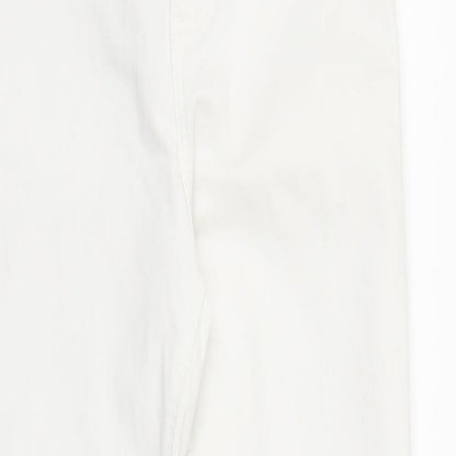 Zara Womens White Polyester Skinny Jeans Size 6 L27 in Regular Zip