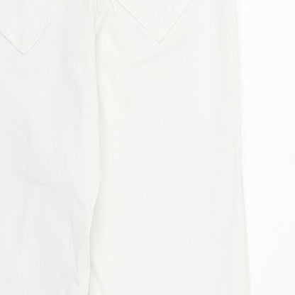 Zara Womens White Polyester Skinny Jeans Size 6 L27 in Regular Zip