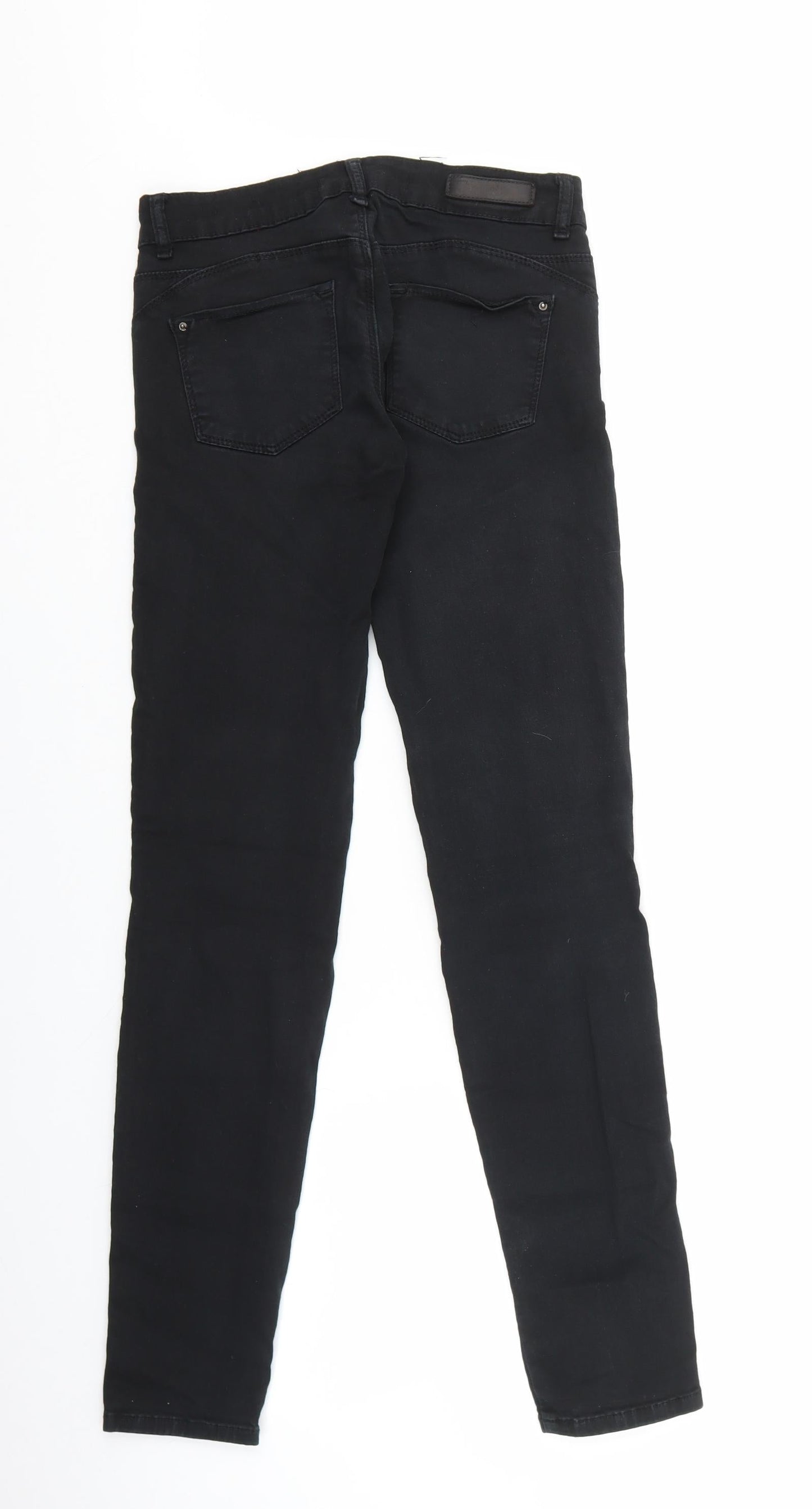 Zara Womens Black Cotton Straight Jeans Size 27 in L30 in Regular Zip