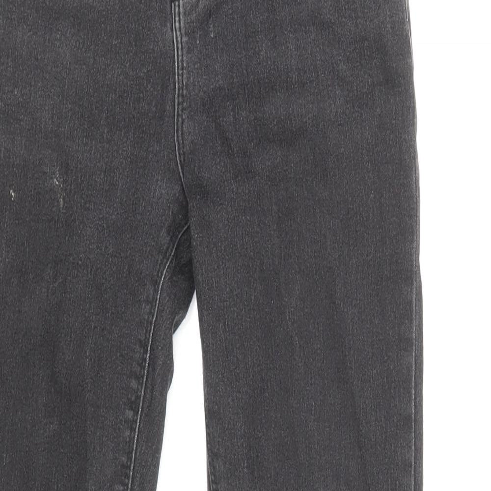 Denim & Co. Girls Black Cotton Skinny Jeans Size 10-11 Years L25 in Regular Zip