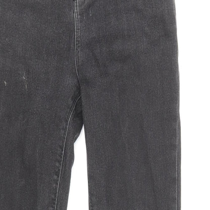 Denim & Co. Girls Black Cotton Skinny Jeans Size 10-11 Years L25 in Regular Zip