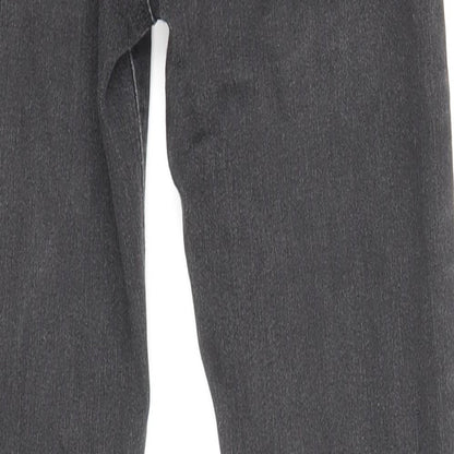 Denim & Co. Girls Black Cotton Skinny Jeans Size 10-11 Years L25 in Regular Zip