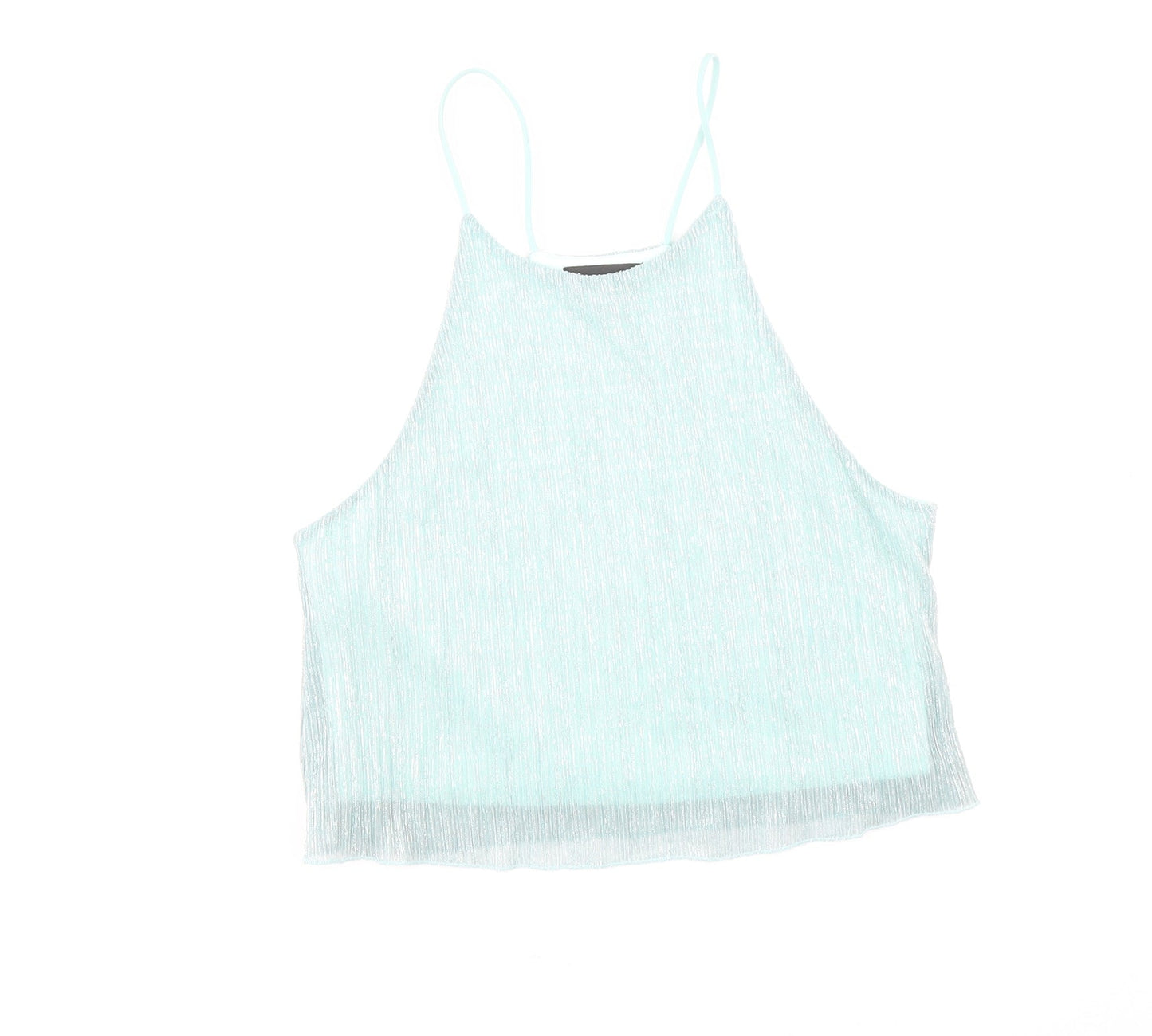 Womens UK Size 6 Topshop Blue Cropped Tank