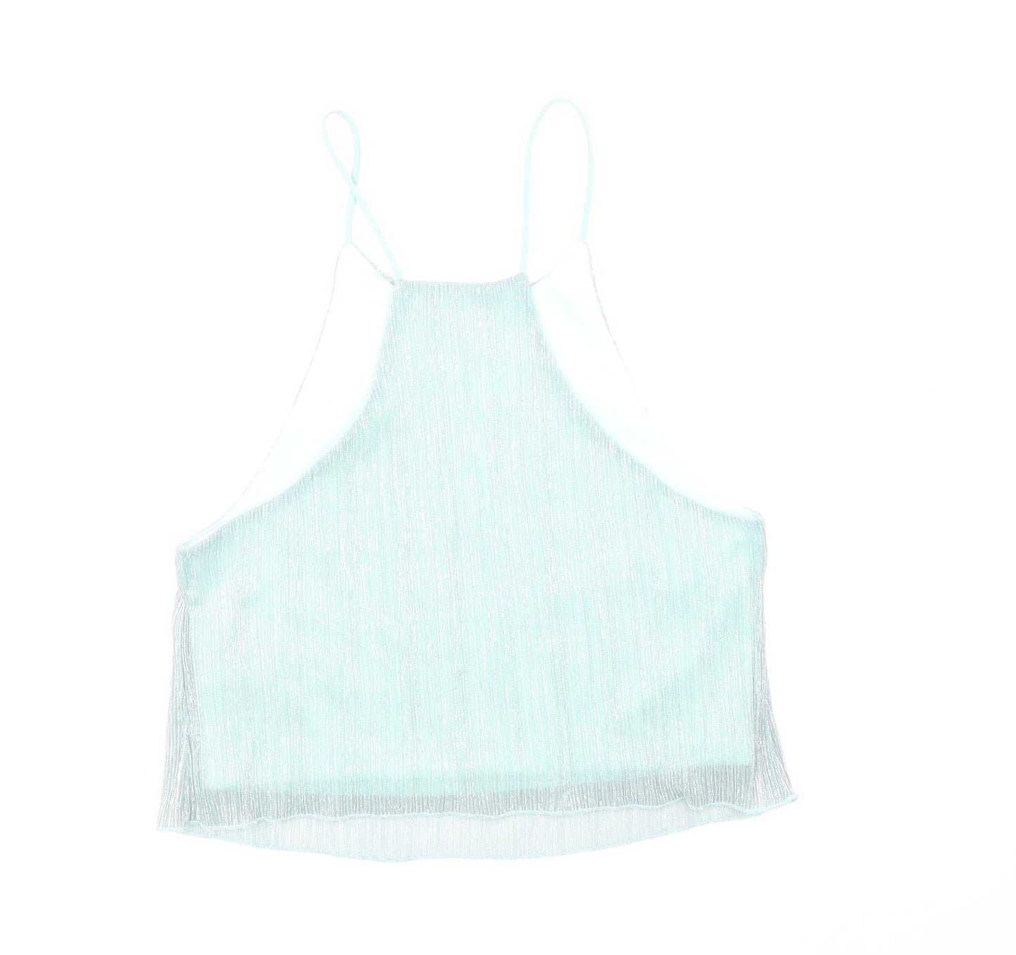 Womens UK Size 6 Topshop Blue Cropped Tank