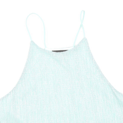 Womens UK Size 6 Topshop Blue Cropped Tank