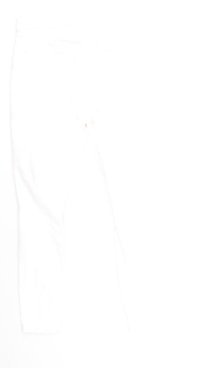 Topshop Womens White Cotton Skinny Jeans Size 30 L30 in Regular Zip