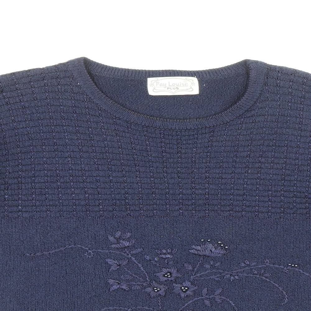 Womens UK Size One Size Fay Louise Blue Pullover Jumper