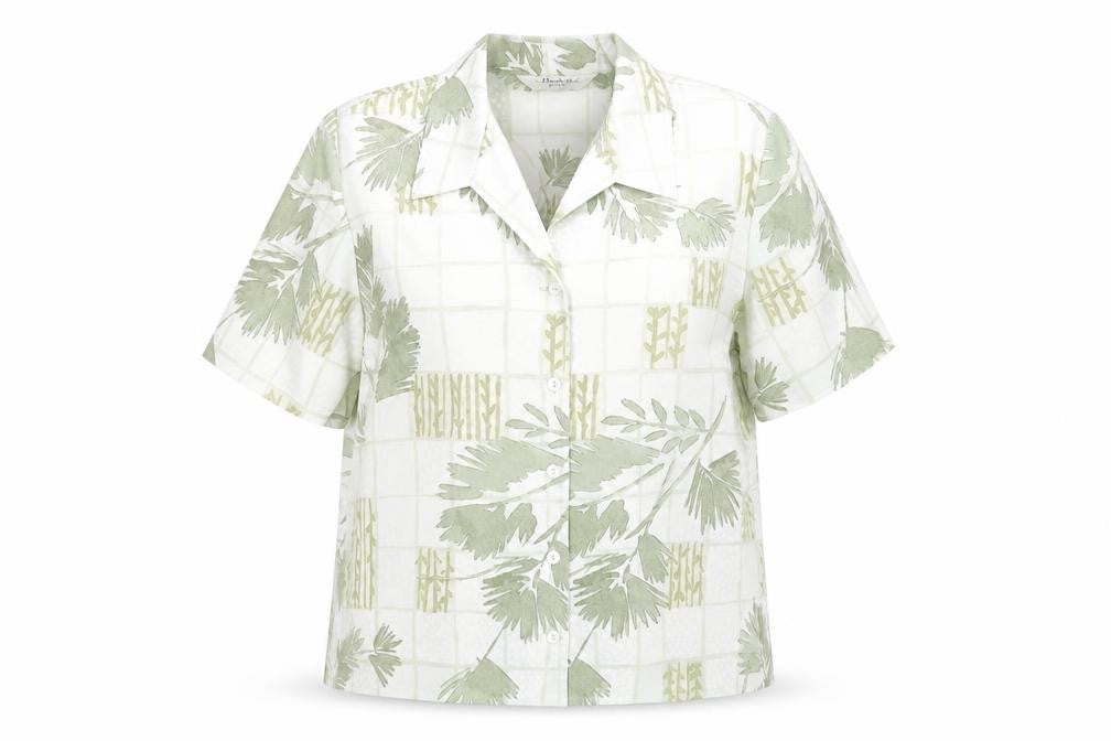 Womens UK Size 12 Berkertex Green Basic Button-Up