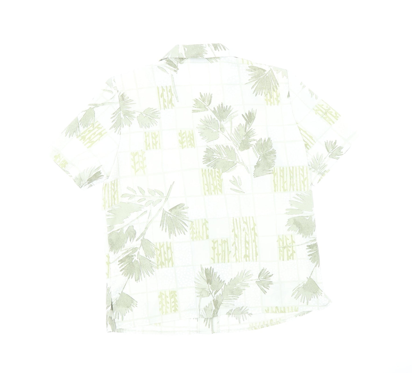 Berkertex Womens Green Floral Polyester Basic Button-Up Size 12 Collared