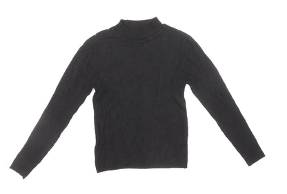 Primark Womens Black Mock Neck Viscose Pullover Jumper Size M