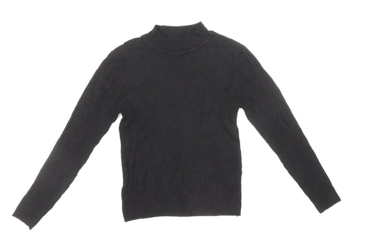 Primark Womens Black Mock Neck Viscose Pullover Jumper Size M