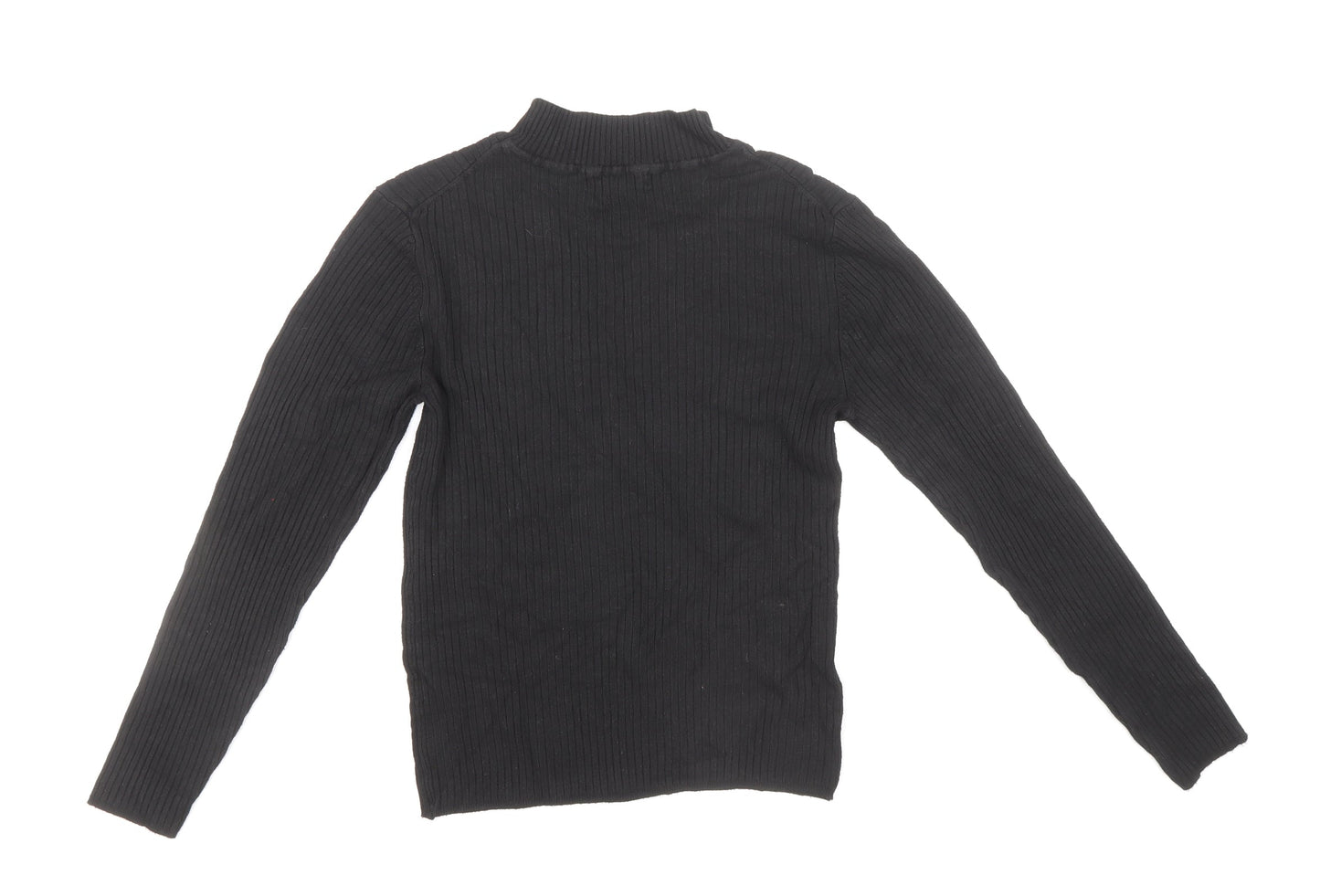Primark Womens Black Mock Neck Viscose Pullover Jumper Size M