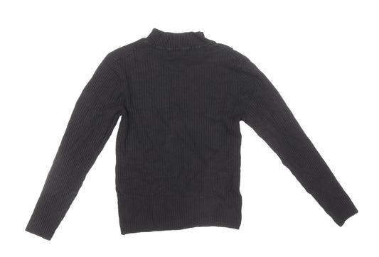 Primark Womens Black Mock Neck Viscose Pullover Jumper Size M