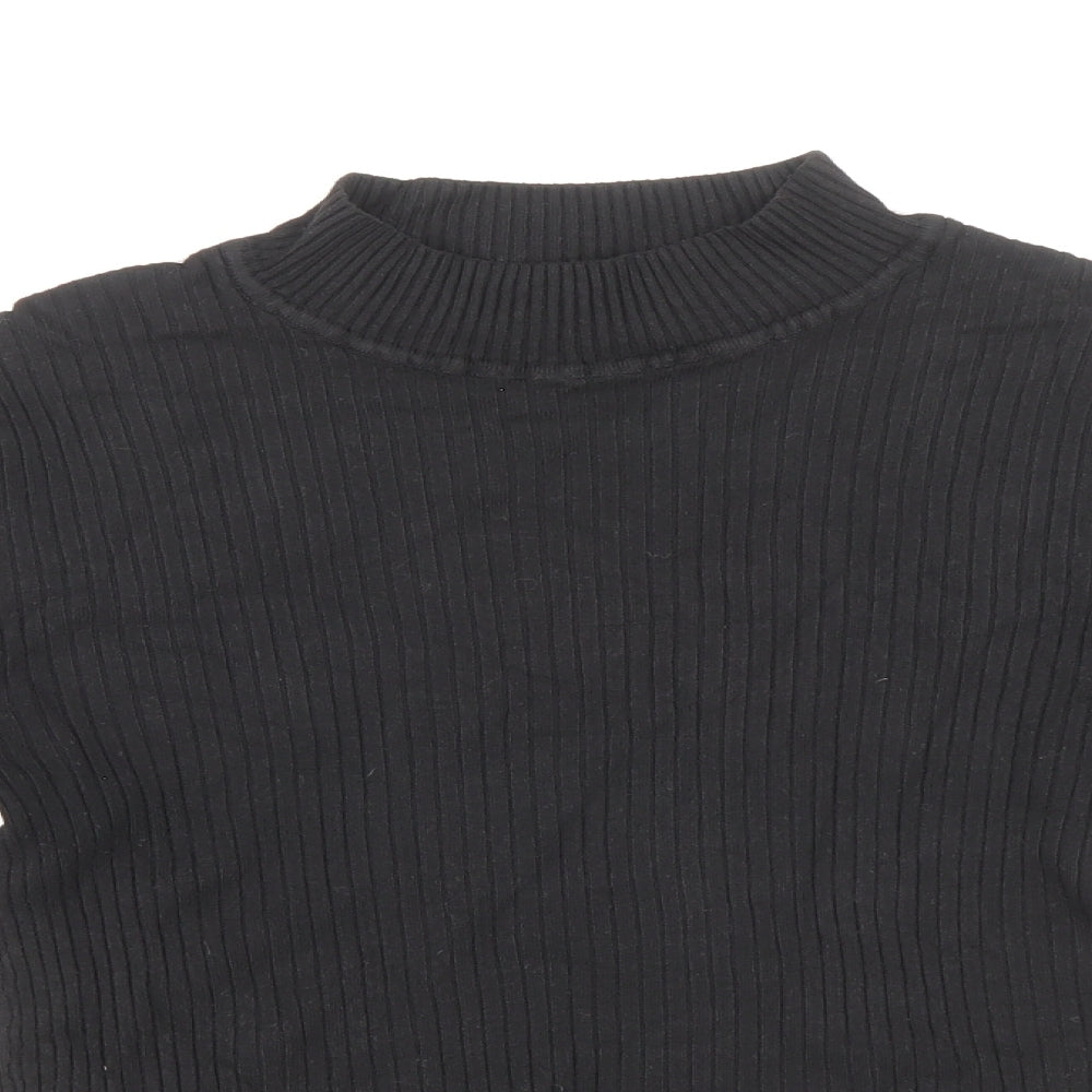 Primark Womens Black Mock Neck Viscose Pullover Jumper Size M