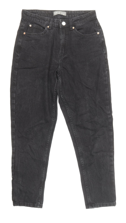 Denim & Co. Womens Black Cotton Straight Jeans Size 10 L27 in Regular Zip