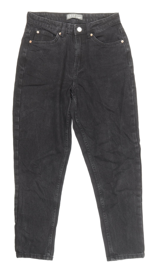 Denim & Co. Womens Black Cotton Straight Jeans Size 10 L27 in Regular Zip