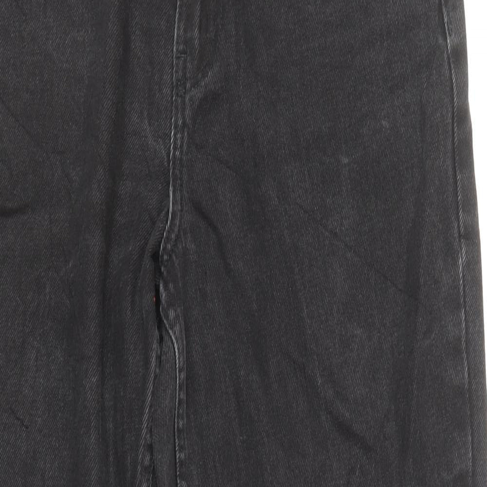 Denim & Co. Womens Black Cotton Straight Jeans Size 10 L27 in Regular Zip