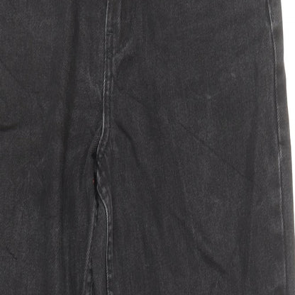 Denim & Co. Womens Black Cotton Straight Jeans Size 10 L27 in Regular Zip