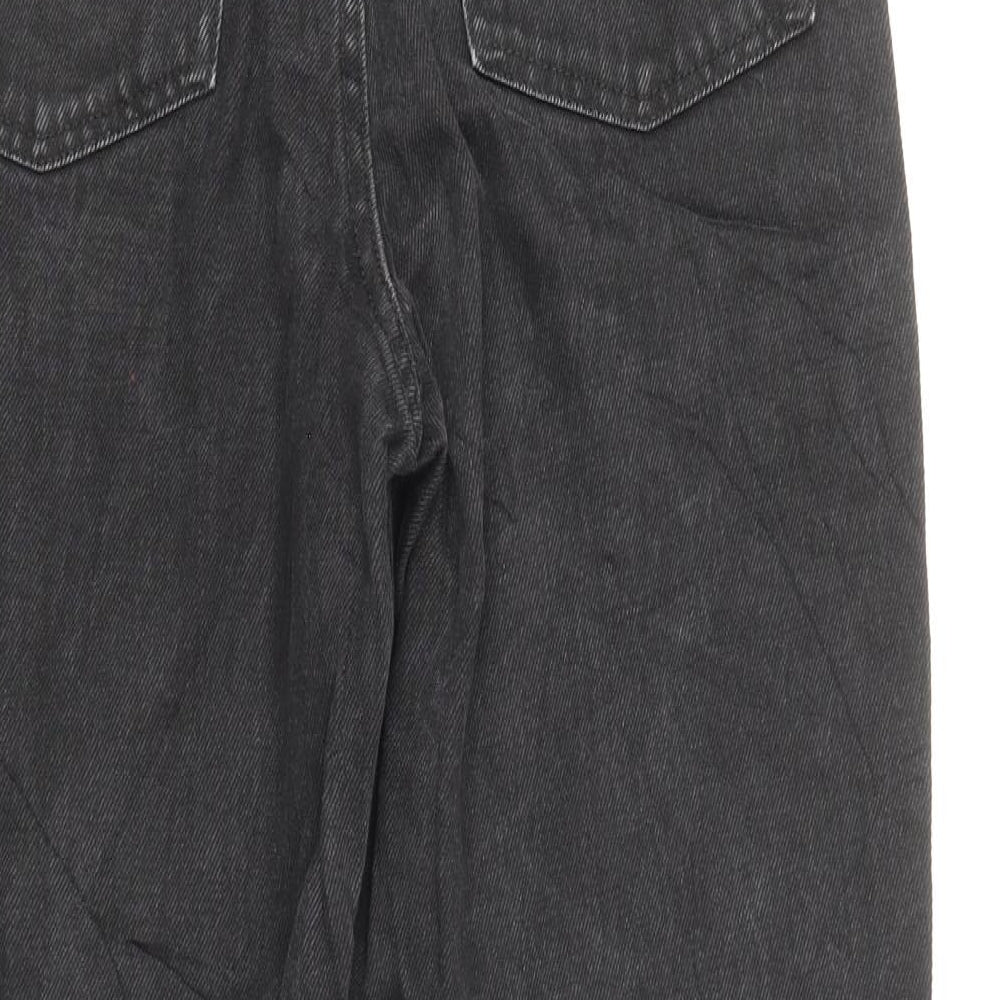 Denim & Co. Womens Black Cotton Straight Jeans Size 10 L27 in Regular Zip