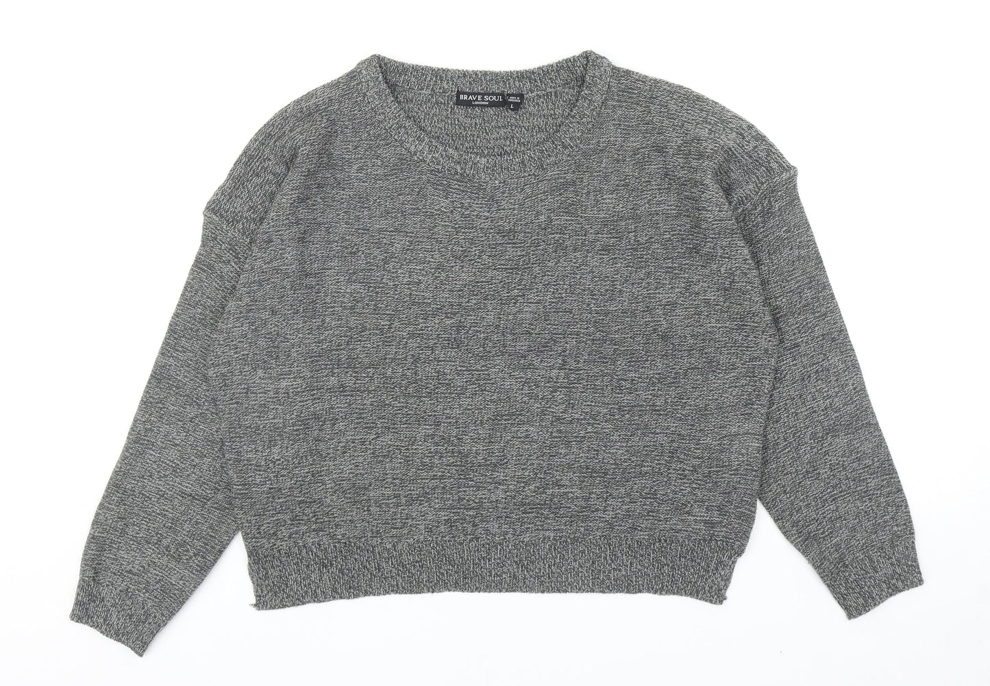 Womens UK Size L Brave Soul Grey Pullover Jumper