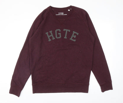 Stanley Stella Mens Red Cotton Pullover Sweatshirt Size L - HGTE