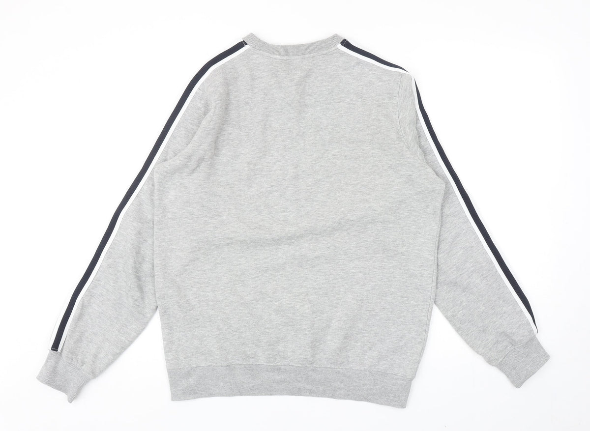 Enzo Mens Grey Cotton Pullover Sweatshirt Size M