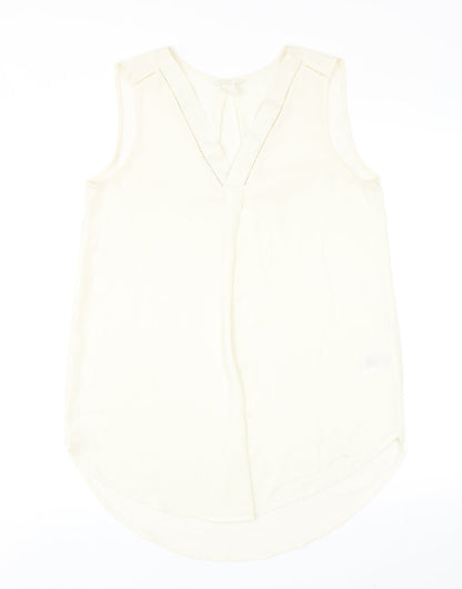 Womens UK Size 8 H&M Ivory Basic Blouse