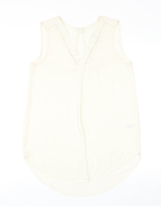 Womens UK Size 8 H&M Ivory Basic Blouse