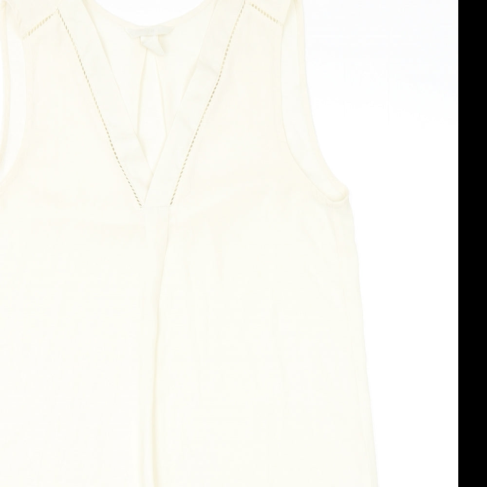 Womens UK Size 8 H&M Ivory Basic Blouse