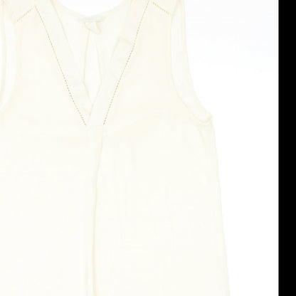 Womens UK Size 8 H&M Ivory Basic Blouse