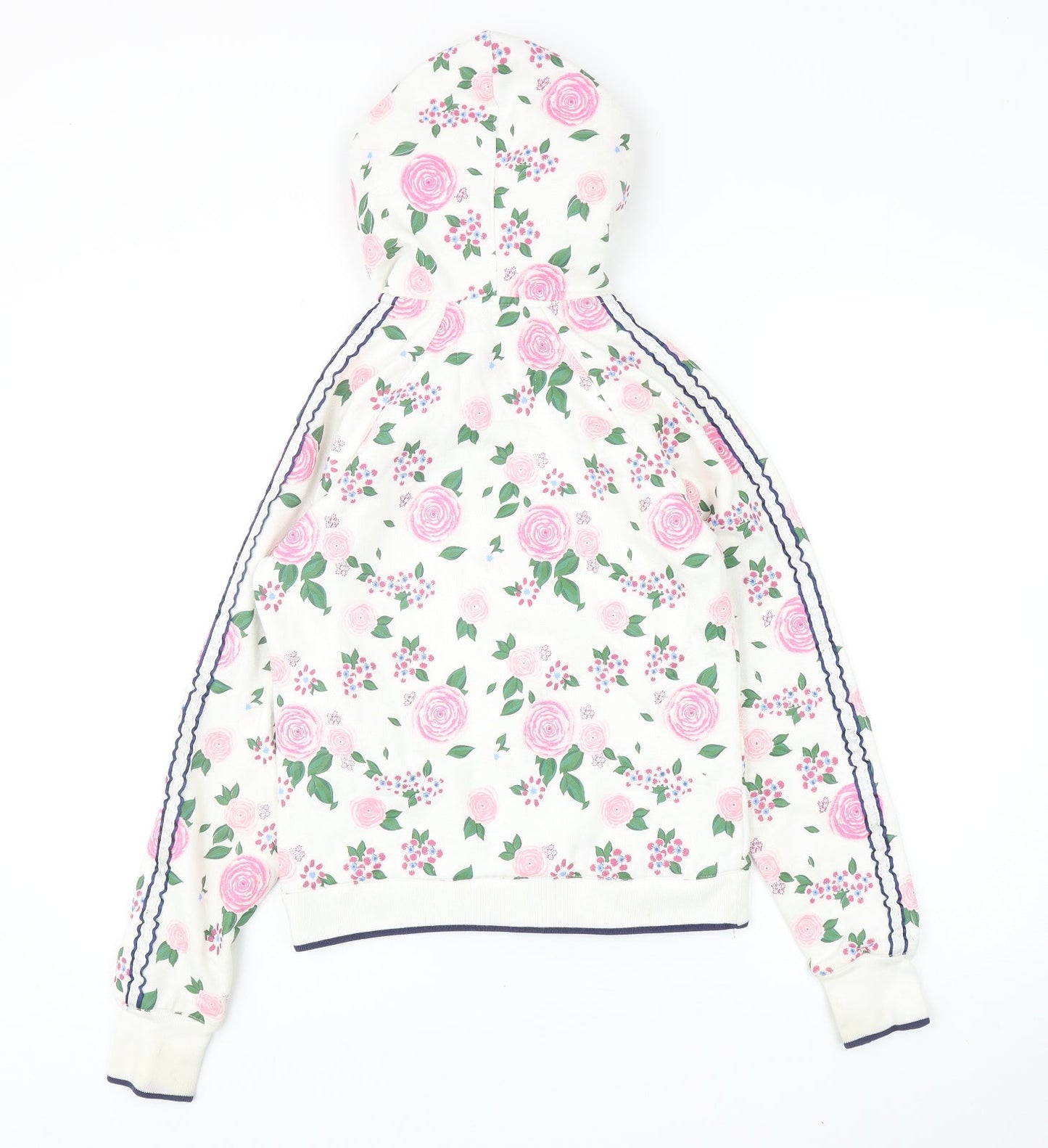 Fred's Campus Couture Girls Multicoloured Floral Cotton Full Zip Hoodie Size M Zip