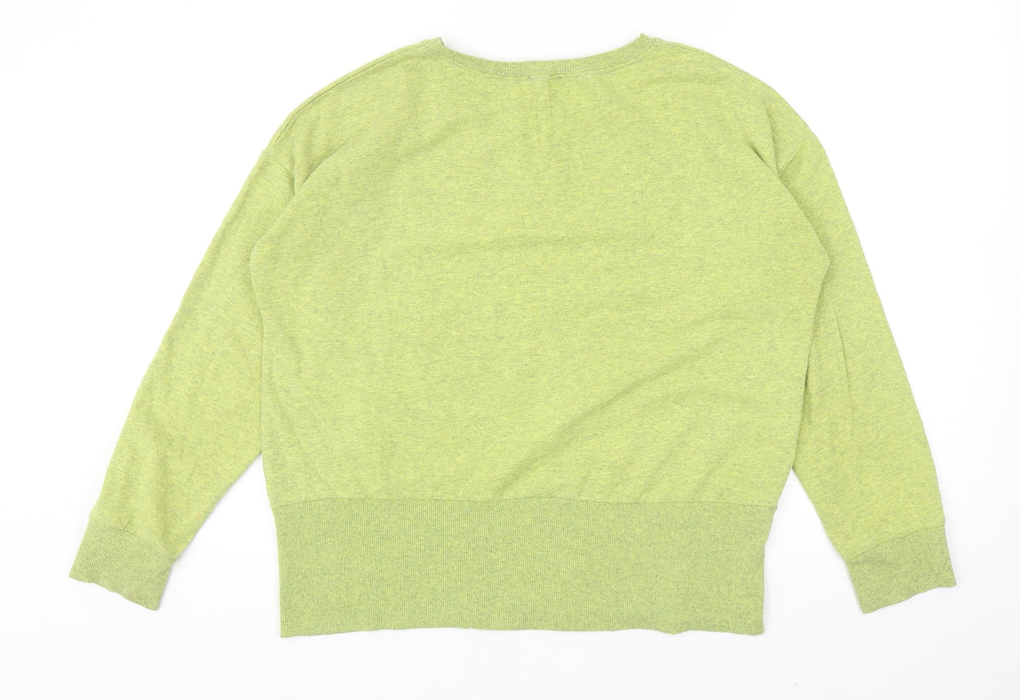 Topshop Womens Green Cotton Pullover Sweatshirt Size 8 Pullover