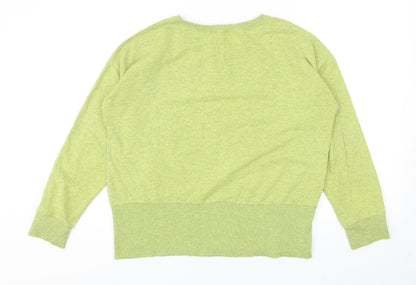 Topshop Womens Green Cotton Pullover Sweatshirt Size 8 Pullover