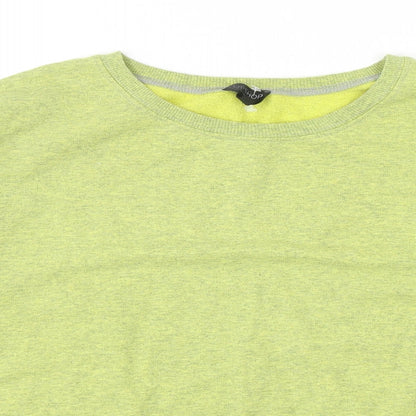 Topshop Womens Green Cotton Pullover Sweatshirt Size 8 Pullover