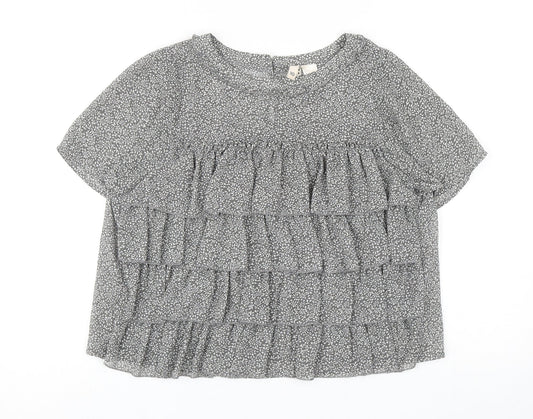 Womens UK Size 10 H&M Grey Basic Blouse