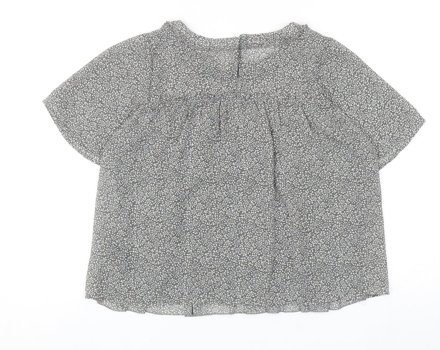 Womens UK Size 10 H&M Grey Basic Blouse