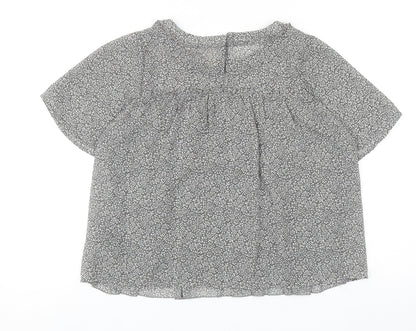 Womens UK Size 10 H&M Grey Basic Blouse