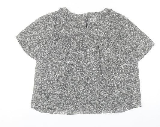 Womens UK Size 10 H&M Grey Basic Blouse