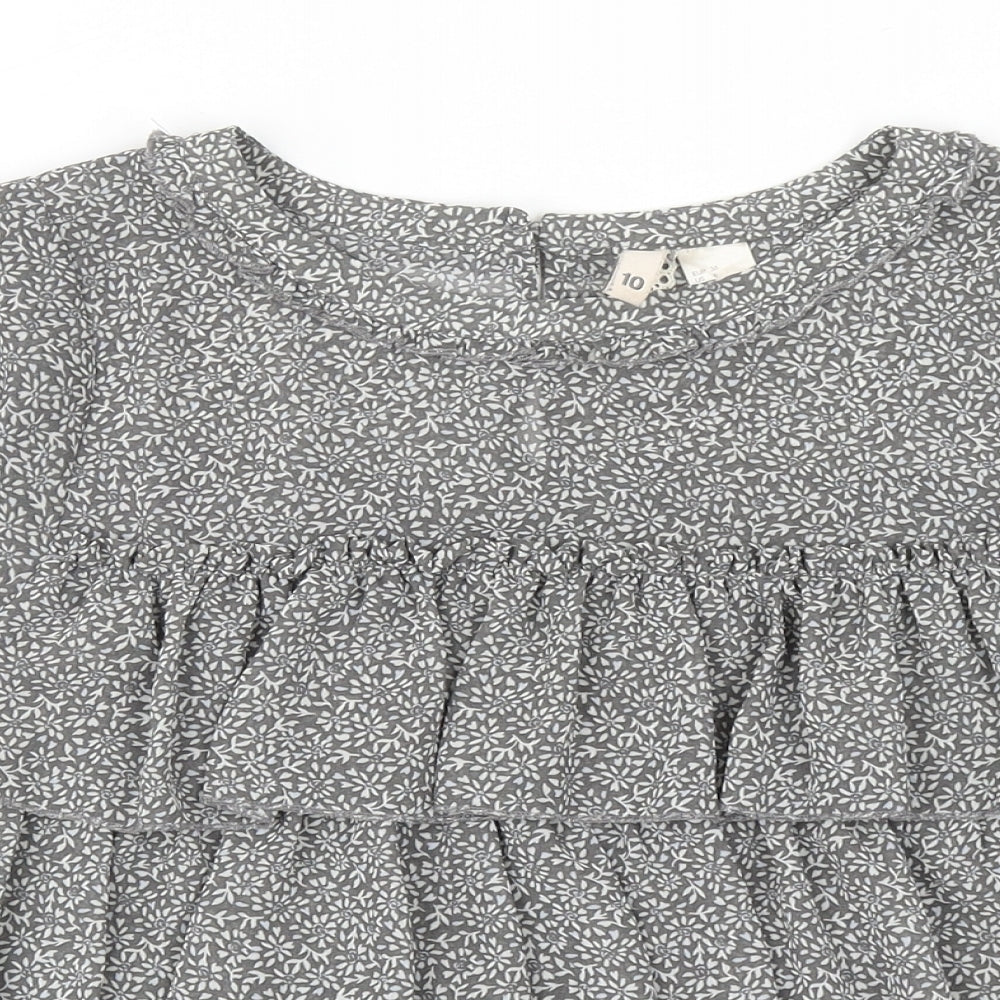 Womens UK Size 10 H&M Grey Basic Blouse