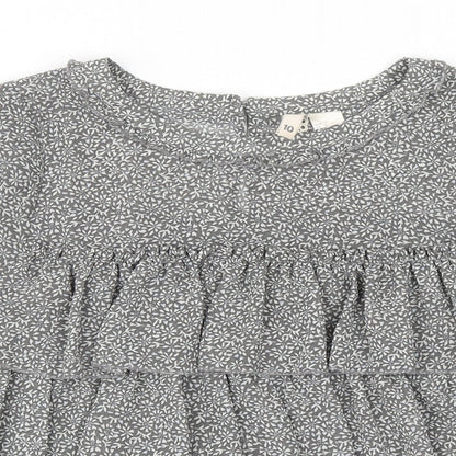 Womens UK Size 10 H&M Grey Basic Blouse