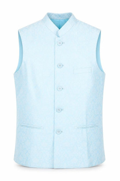 Abha Batra Mens Blue Polyester Jacket Suit Waistcoat Size L