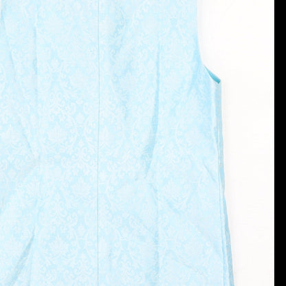 Abha Batra Mens Blue Polyester Jacket Suit Waistcoat Size L